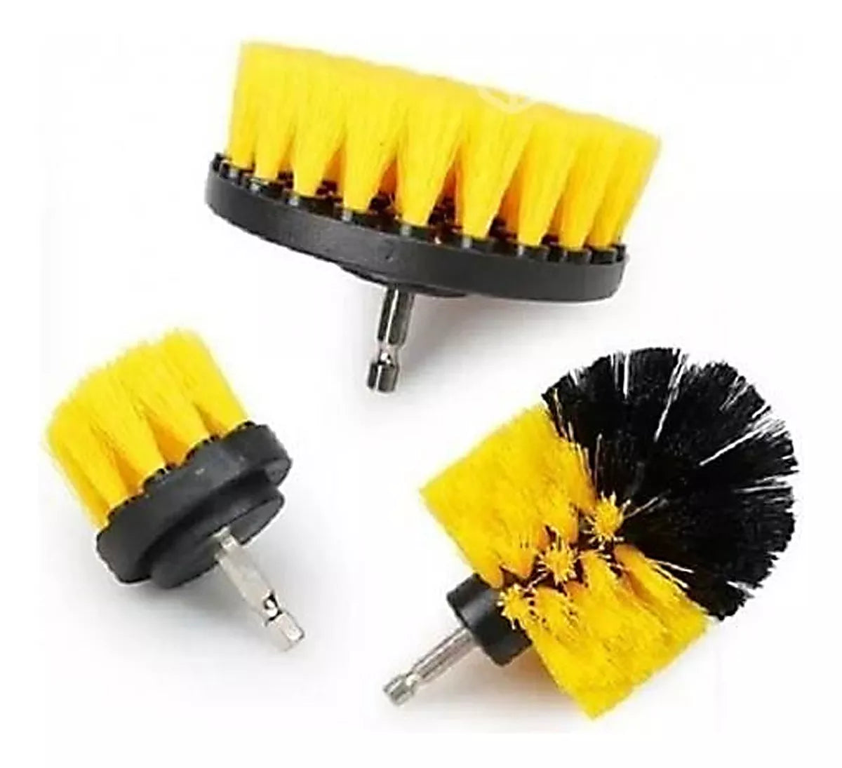 Kit De 3 Cepillos Taladro Lava Tapiz Baños Cocina