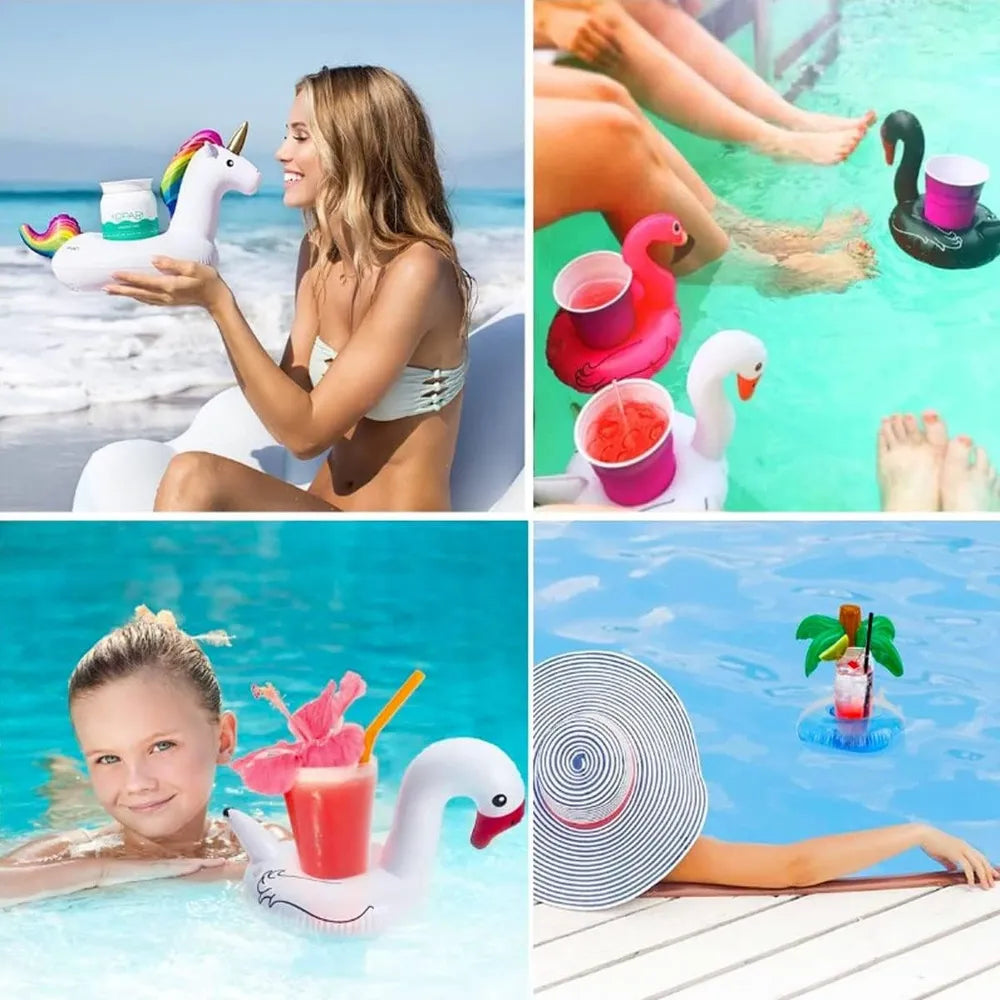 15 Porta Vasos Inflables Surtidos Piscinas Con Inflador