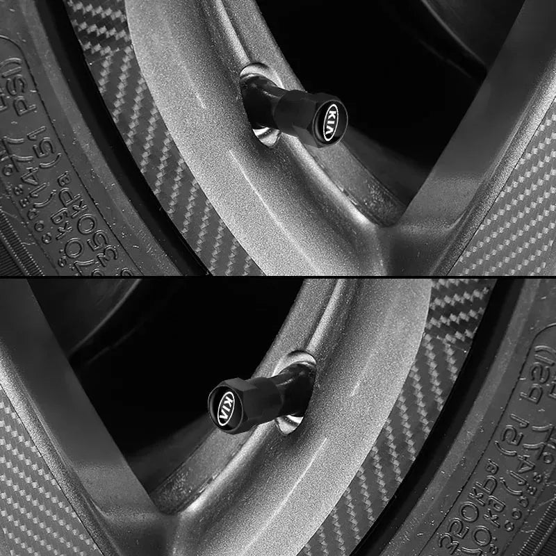 Pack Tapas De Valvula Kia Negras 4 Unidades