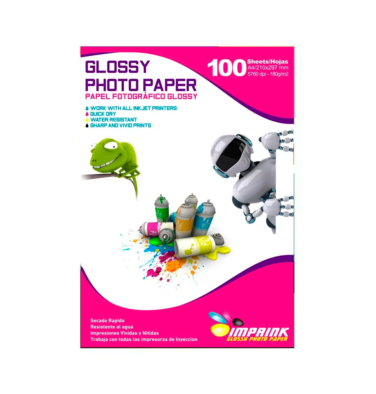 Papel Foto Brillante A4 180gr/100 Hojas