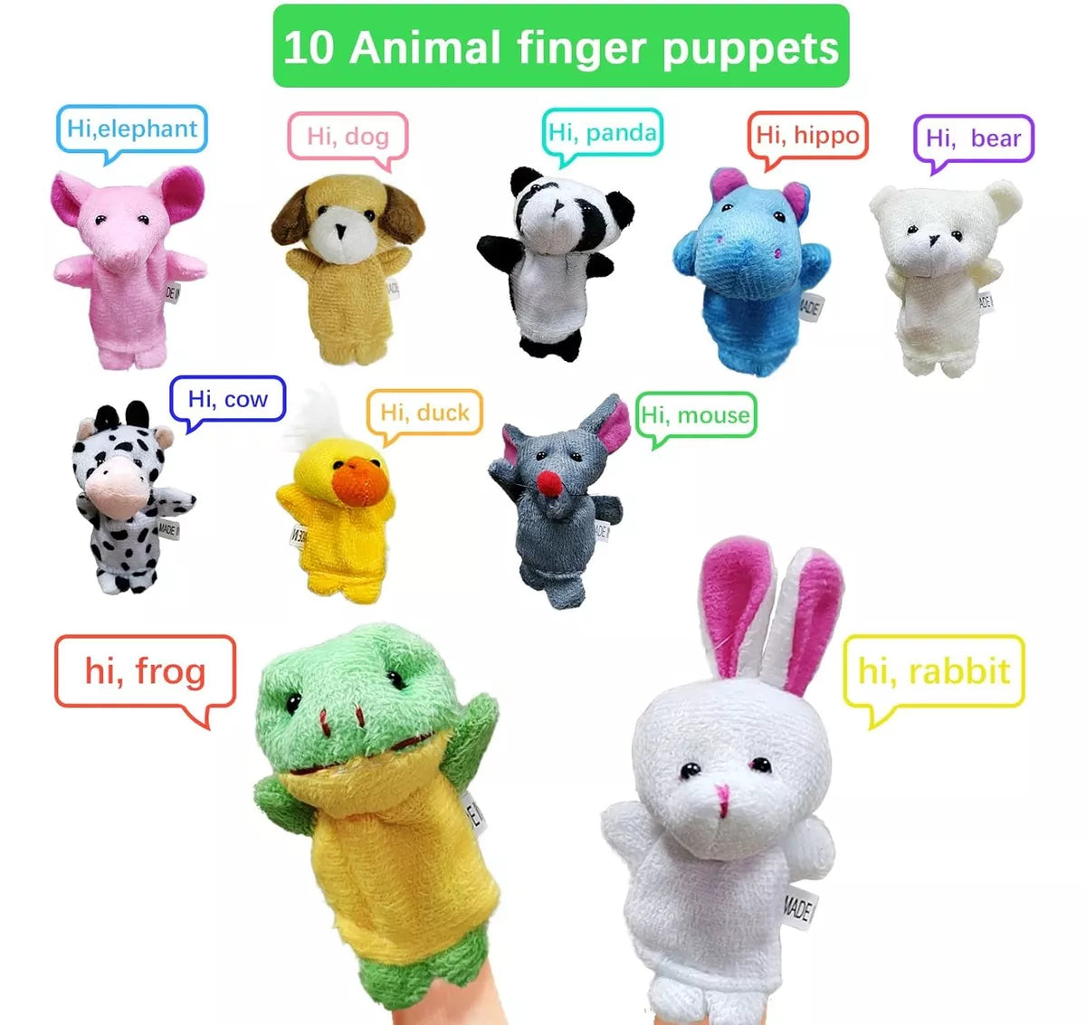 Familia Dedo Títeres Didacticos Papá Dedo Bebé Dedo 10 Pzs