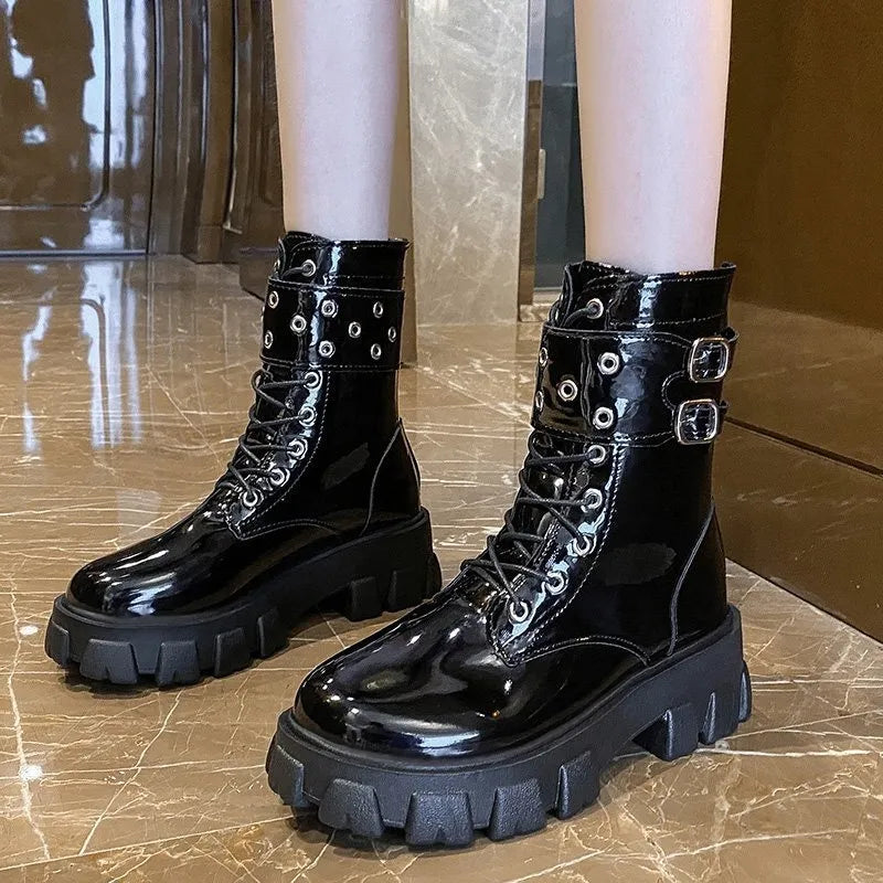 Botas Impermeables De Plataforma Con Cremallera Para Mujer