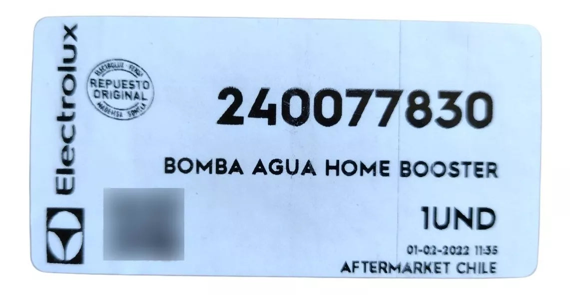 Bomba Presurizadora De Agua Electrolux