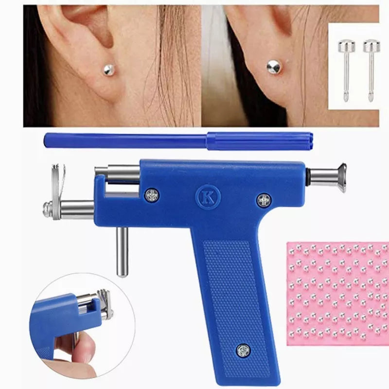 Kit Pistola Inoxidable Perforadora Cuerpo Aros Piercing