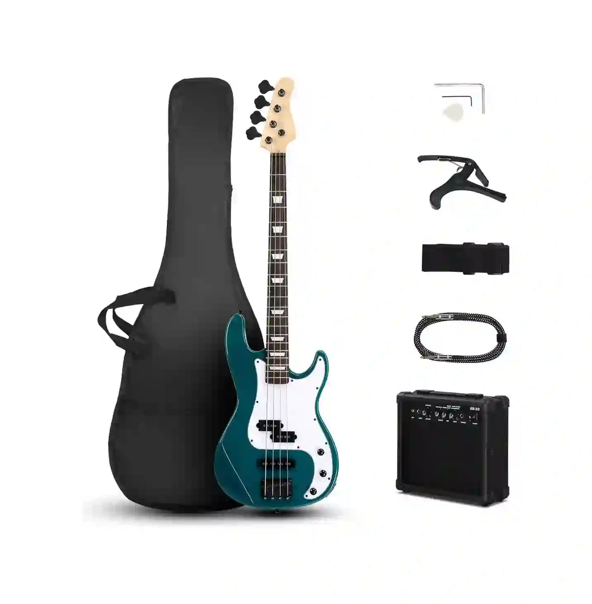 Bajo eléctrico Ktaxon estilo Pb de tamaño completo con amplificador de 20 W