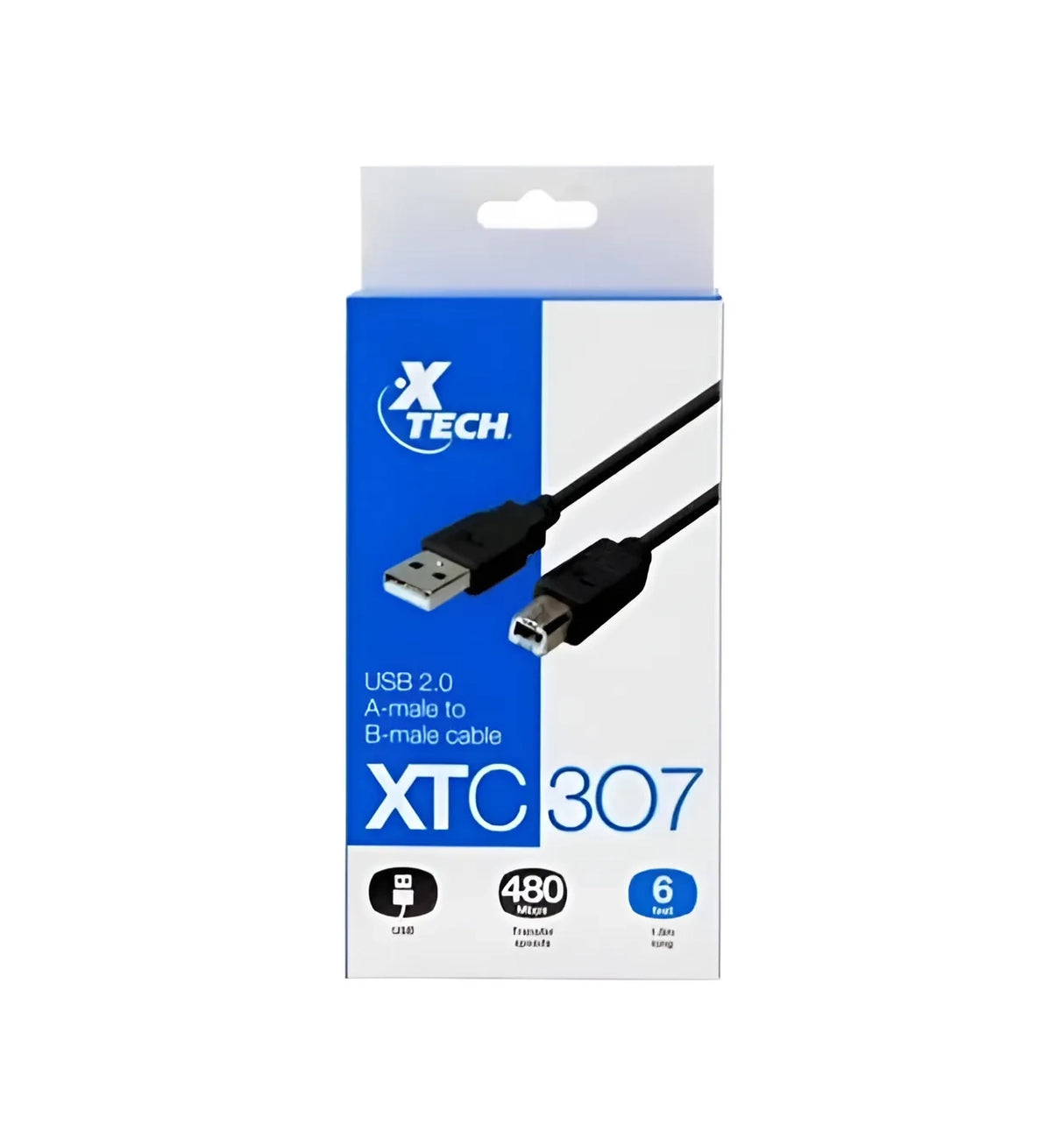 Cable Xtech Usb-a A Usb-b 1.5m Data Cable Negro