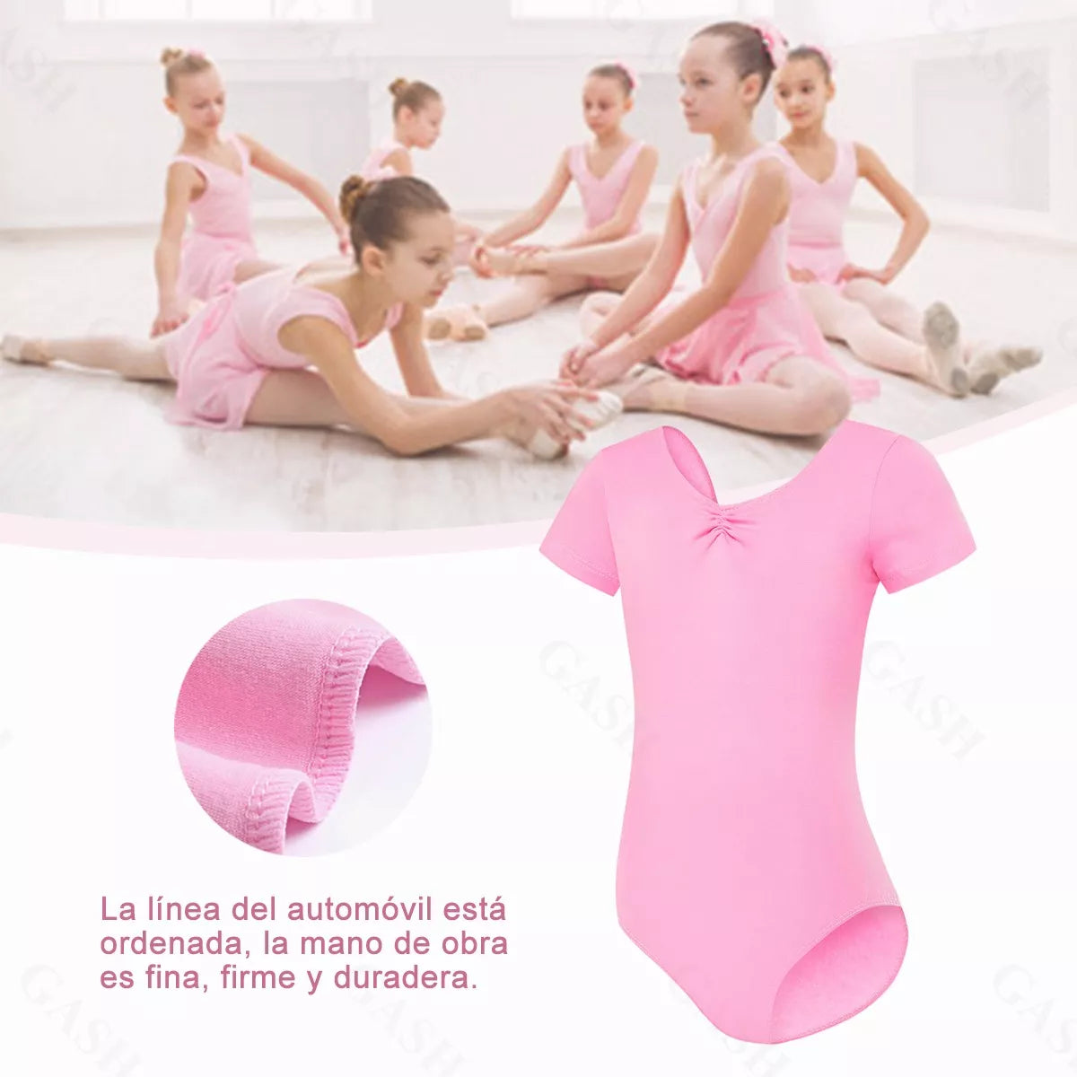 Mallas Ballet Color Adulta Niña Manga Corta Danza