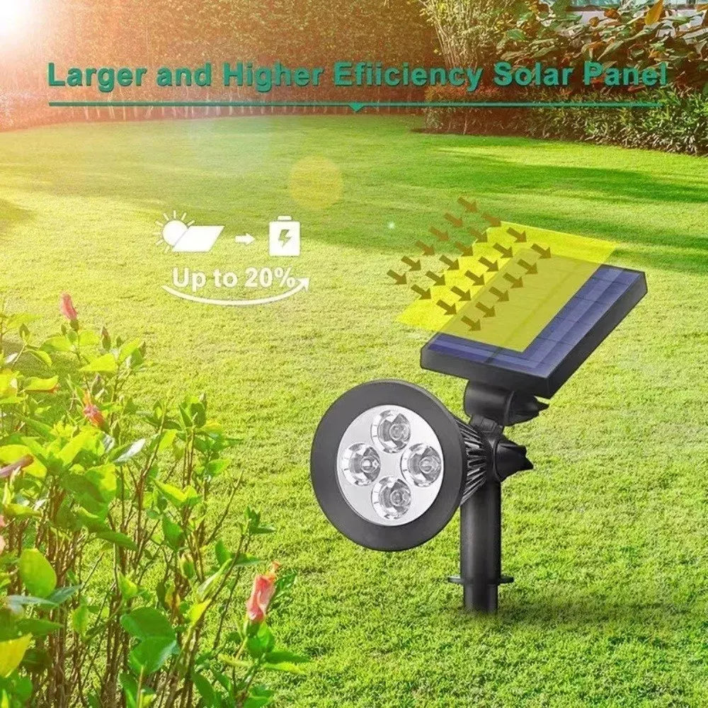 Estaca Solar Jardin Foco Led Impermeable Luz Calida 1