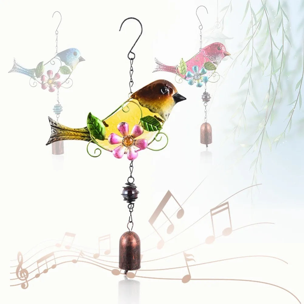 Colgante Jardín Colibrí Vidrio Y Cobre