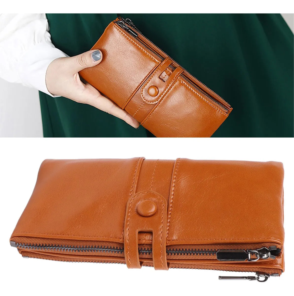 Cartera / Billetera para Mujer Con Bloqueo Rfid De Gran Capacidad