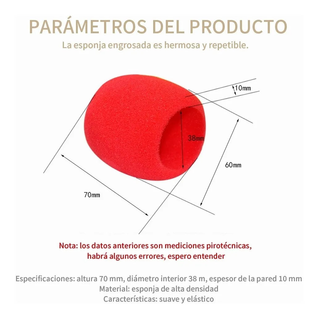10 Piezas Esponja Protectora Para Micrófono De Mano