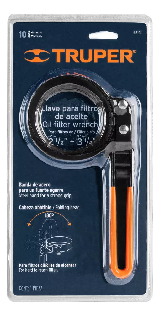 Llave De Banda Filtro De Aceite 2 1/2 - 3 1/4 PLG Truper
