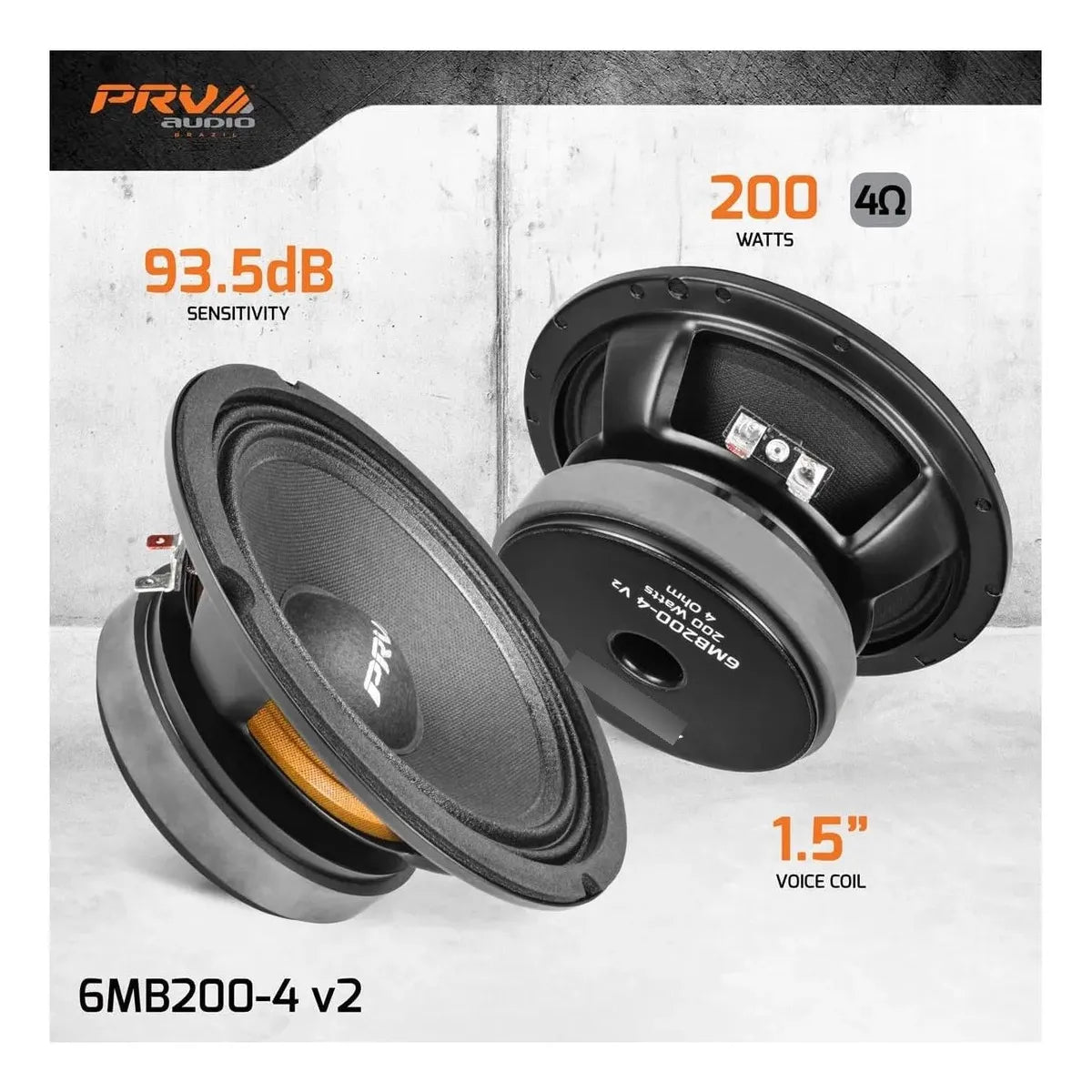 Parlante Altavoz Prv Audio 65 6mb200-4 V2, 4 O, Graves Y Medios