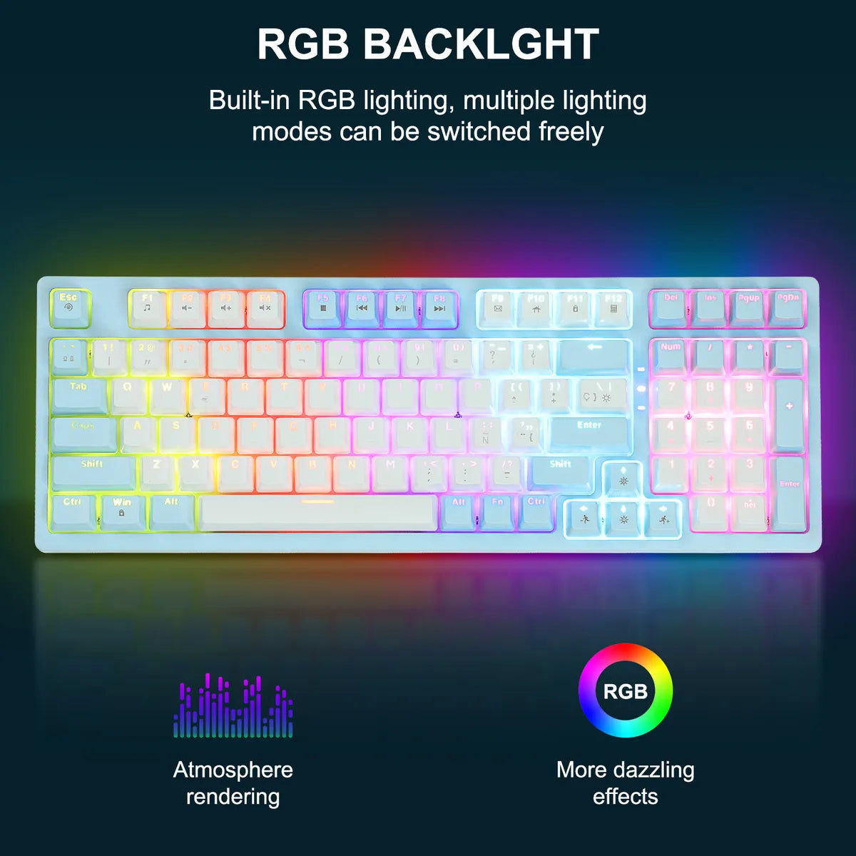Set De Teclado Y Ratón Mecánicos Rgb, Profesional De 98 Teclas