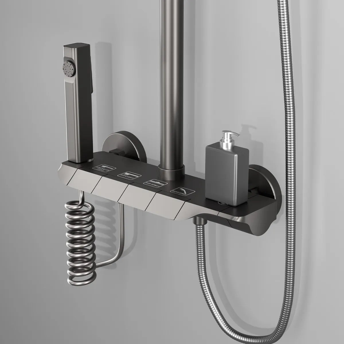 Columna ducha gris pistola con llave de piano
