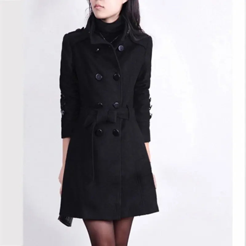 Chaqueta Abrigo con Botones y Cinturón para Mujer | Estilo Trench Casual