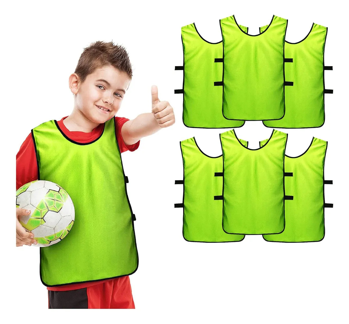 Pack X6 Petos Deportivos Multiusos Chalecos Para Niños