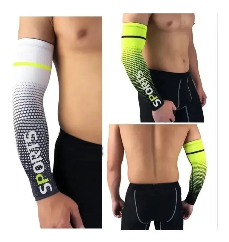 2 Par Mangas Bike Compresión Protección Uv Ciclismo Deporte