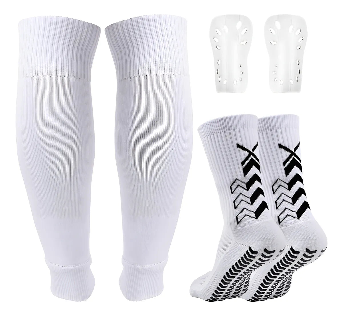 Calcetines Futbol Antideslizantes Con Espinilleras 3 Pack