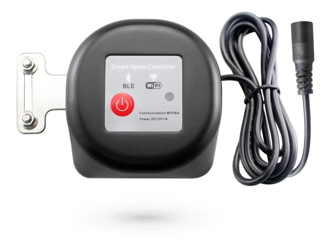 Controlador Apertura Valvula Agua Gas Wifi Tuya Smart Negro