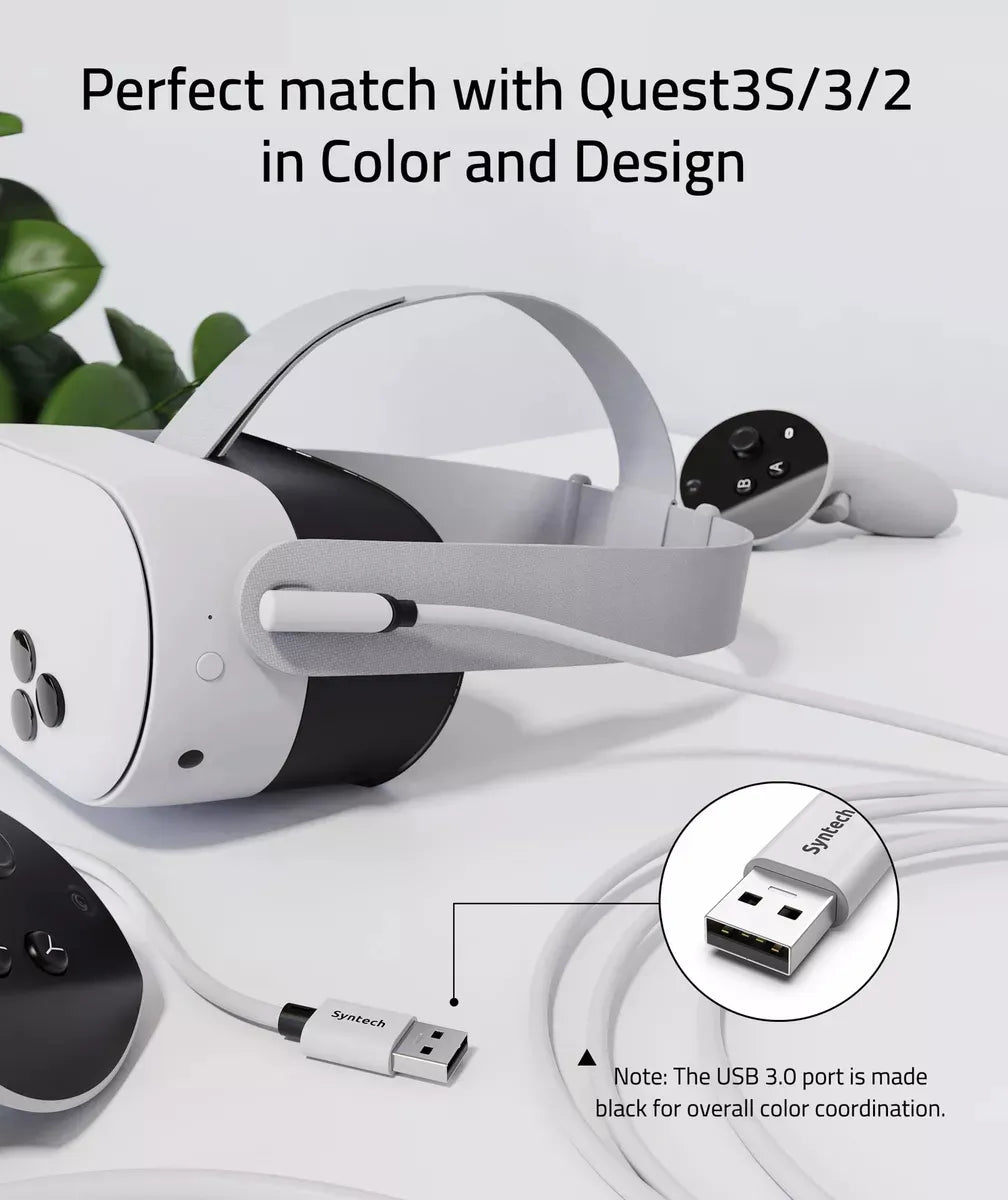 Link Cable 20 FT Compatible with Oculus/Meta Quest 3/Meta Quest2/Pro/Pico 4/Ultra Accessories and Pc/Steamvr, High Speed PC Data Transfer, USB 3.0 to USB C Cable for VR Headset