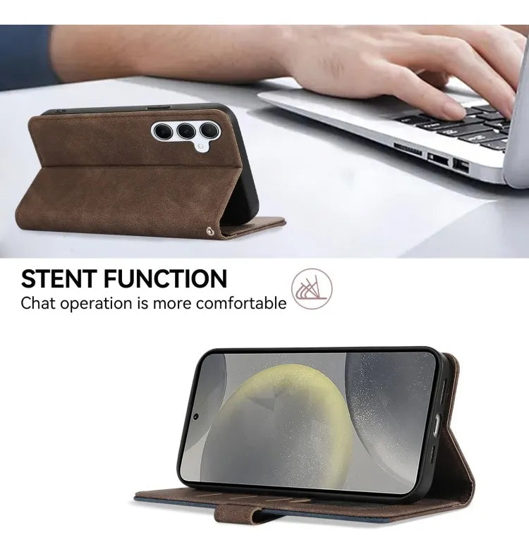 Estuche Carcasa Elegante Y De Negocios For Samsung Con Tarjetero