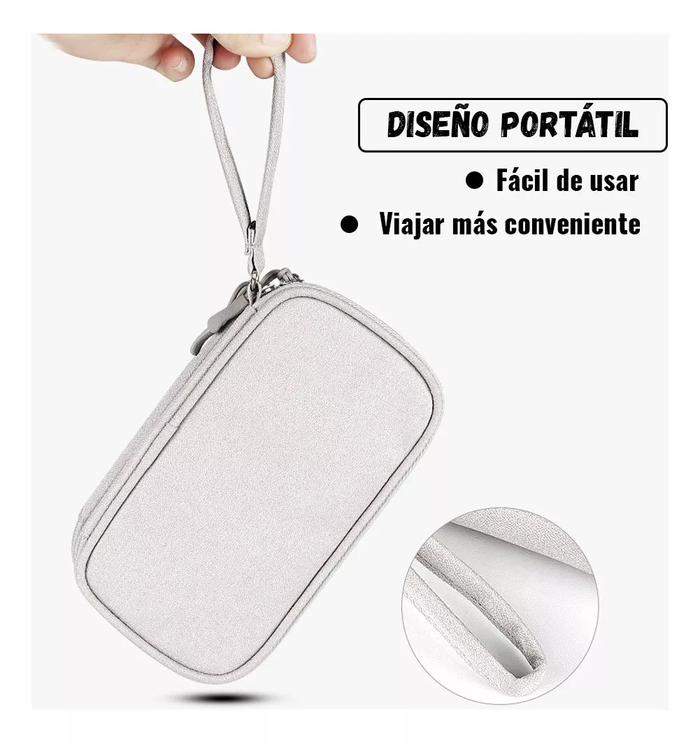 Estuche Organizador De Cables Cargador Audífonos Bolso Viaje