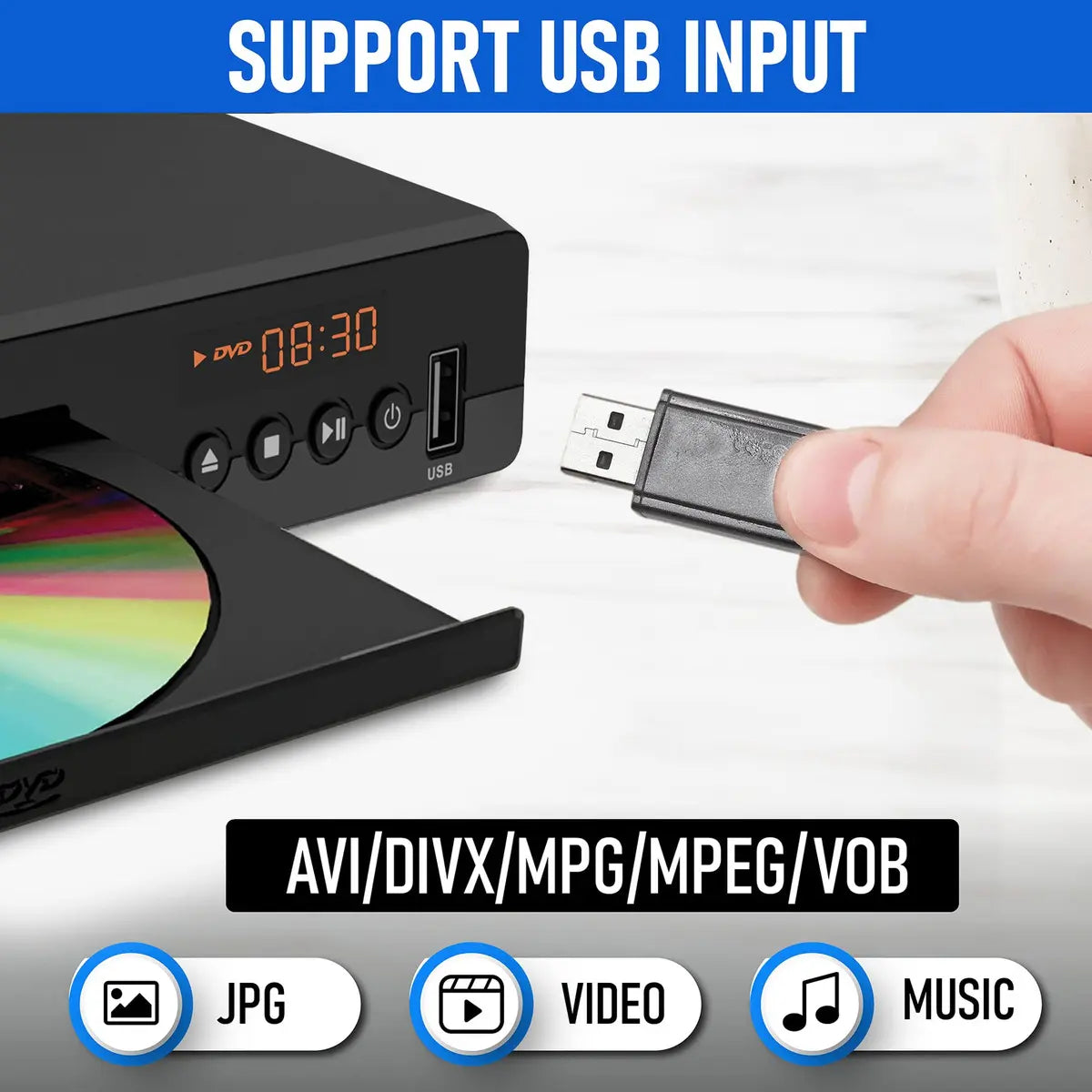 Reproductor DVD Philips 1080p HDMI Multi-Región con USB y Control Remoto 120V