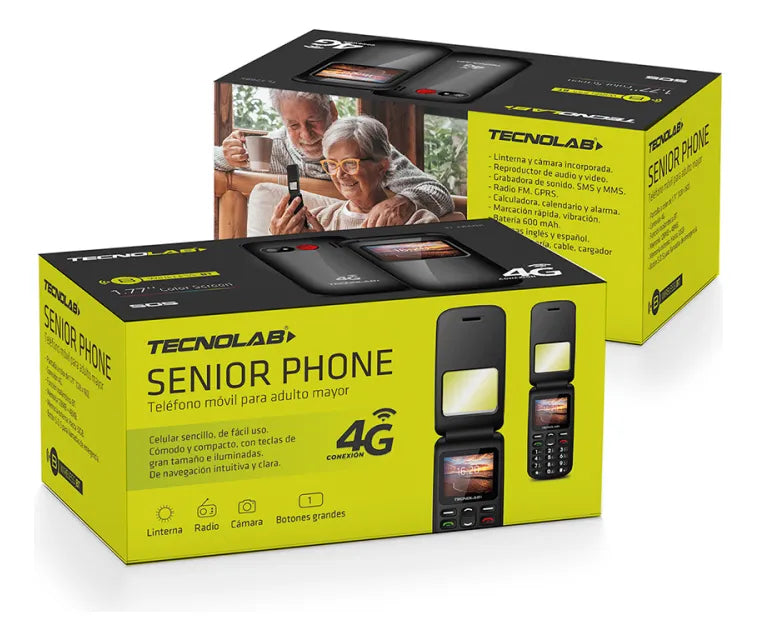 Celular Senior Tecnolab Shell Sos 4g 1.77 Pulgadas