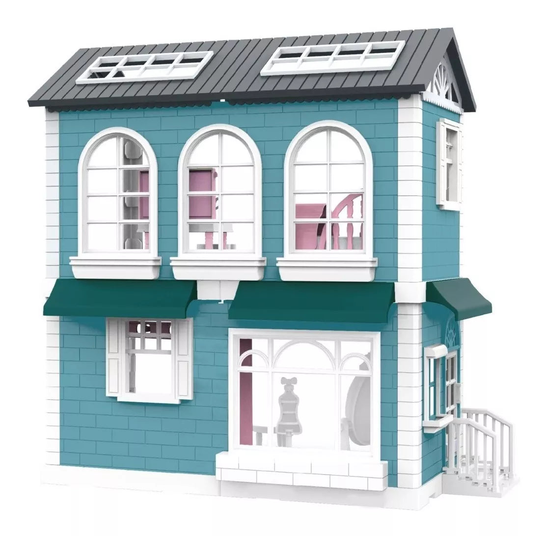 Casa De Muñecas Incluye Muebles, Muñecas Y Mascota