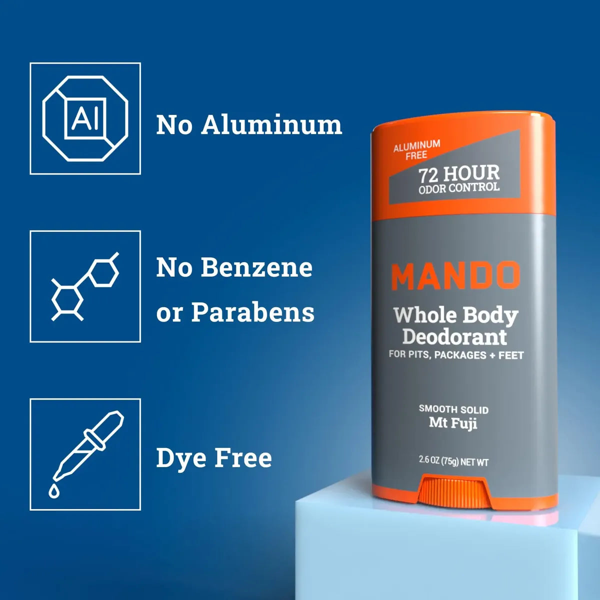 Desodorante Mando Whole Body For Men 72H Odor Control Pack x3 | Control de Olor Corporal Completo