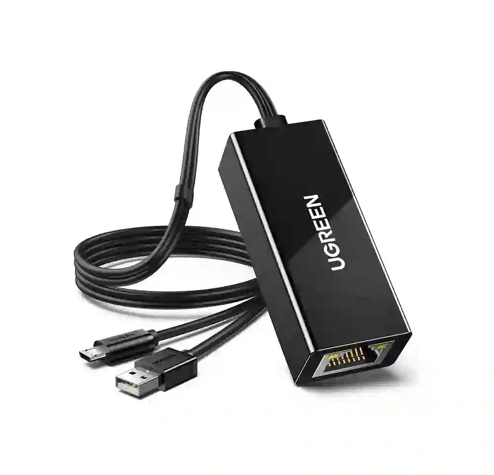 Adaptador Ethernet UGREEN Micro USB a RJ45 | Con Cable OTG y Alimentación USB