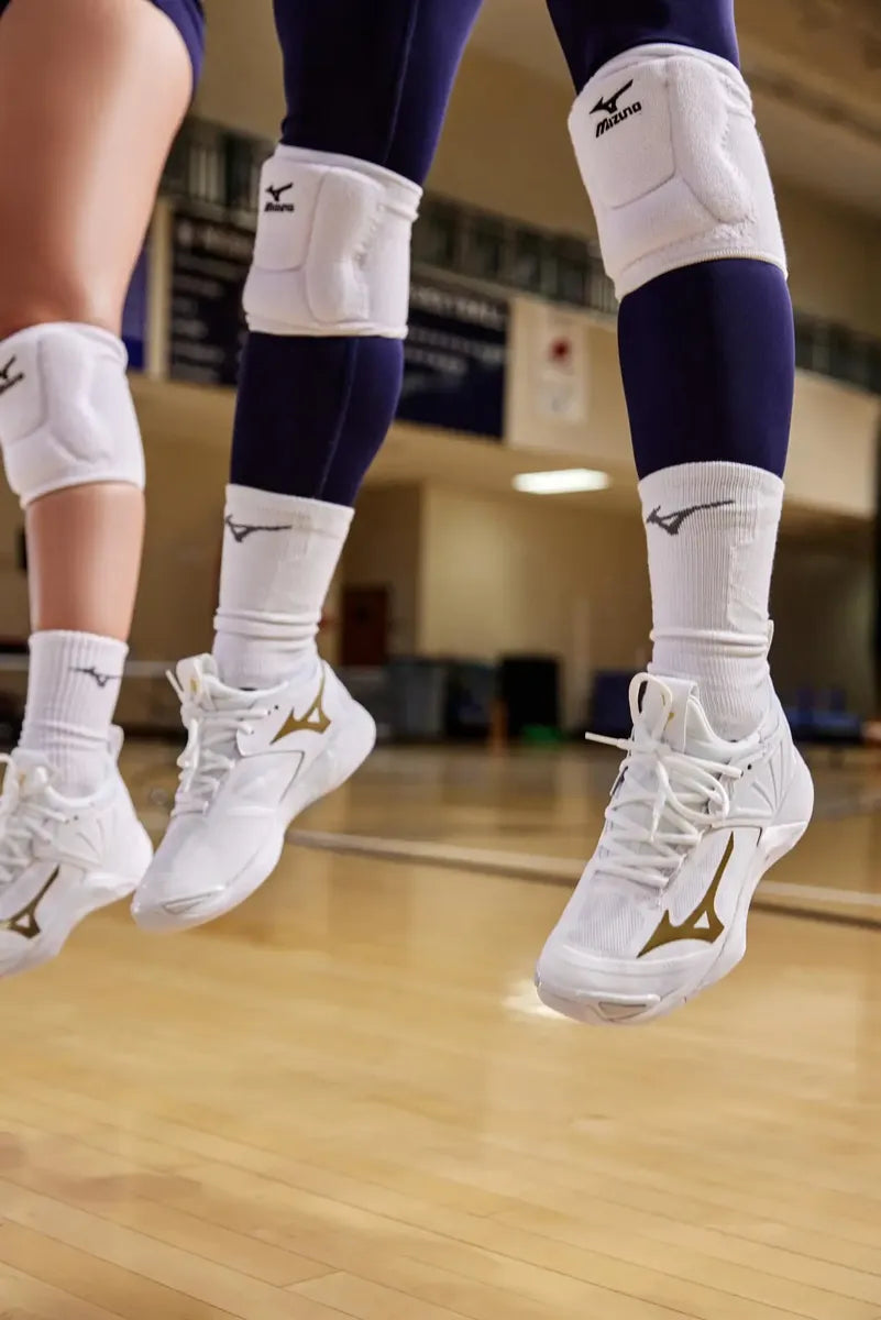 Rodillera de Vóleibol Mizuno Elite 9 SL2 Blanca | Talla S (Chico) | Protección Profesional