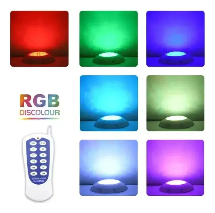 Foco Led Piscina Multicolor 18w 12v Vulcano Control Remoto Rgb