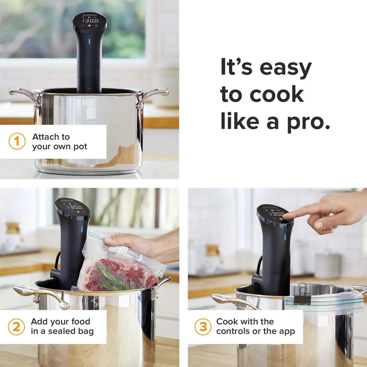 Sous Vide Precision Cooker Anova Culinary Nano 2.0 | Cocción de Precisión Inteligente Bluetooth 110V