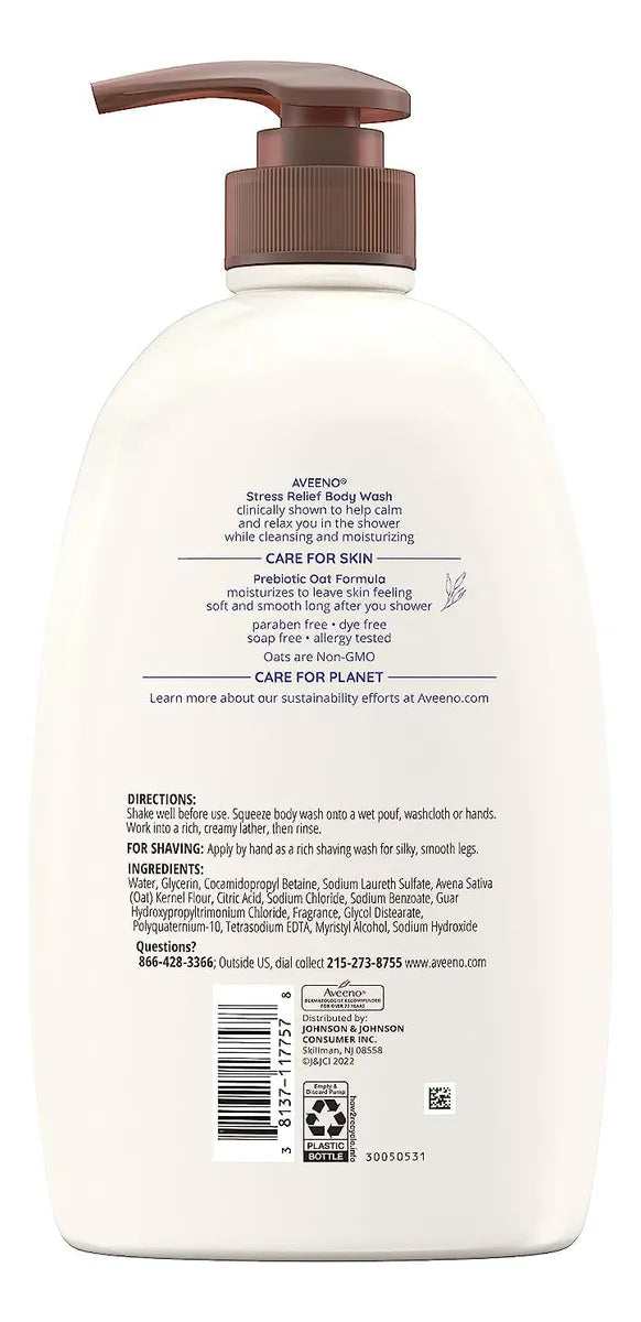 Gel De Baño Aveeno Stress Relief Con Avena Calmante, 975 Ml