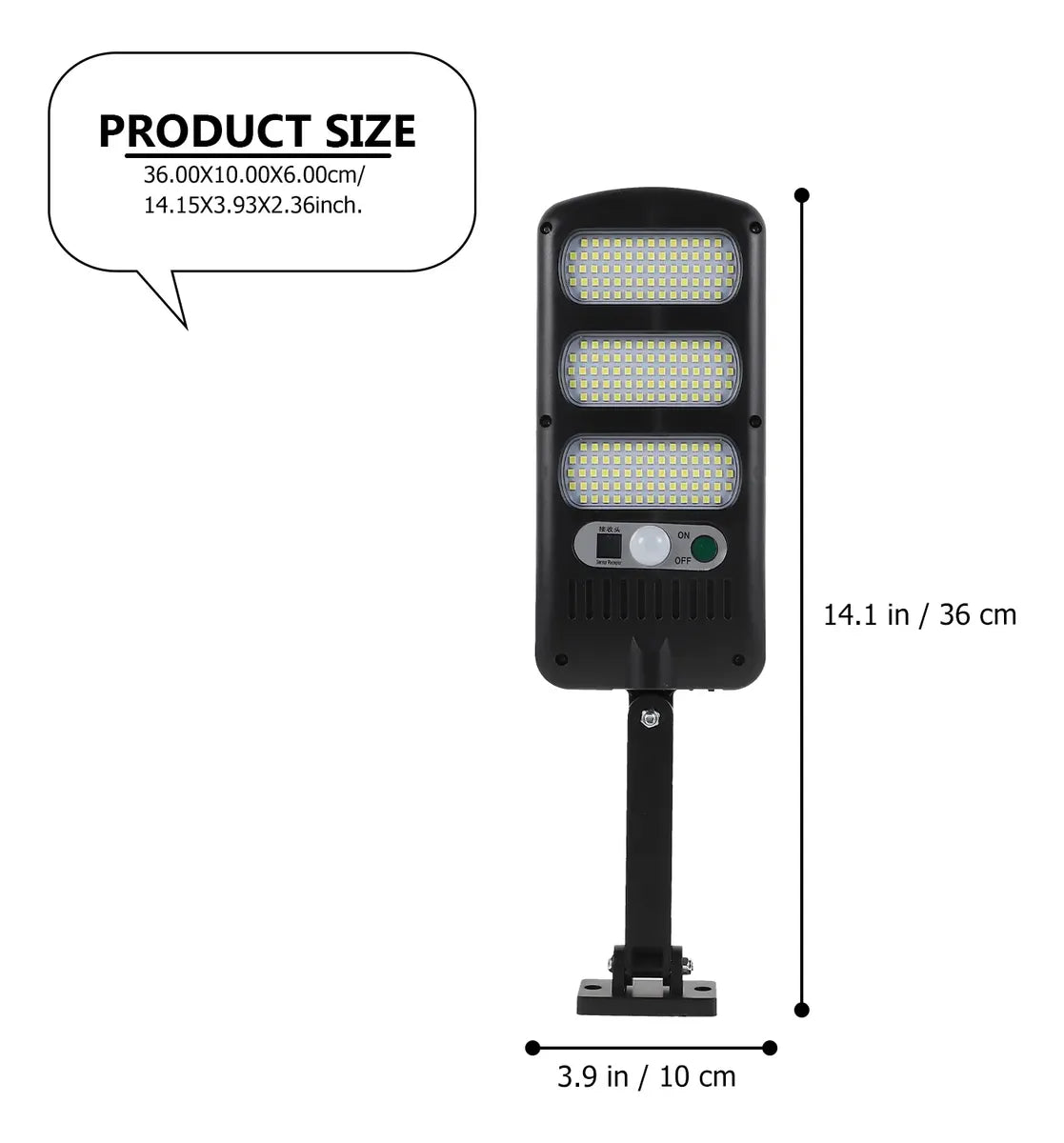Lámpara Solar LED 213 LEDs Tipo Farola | Sensor de Movimiento | IP65 | Exterior