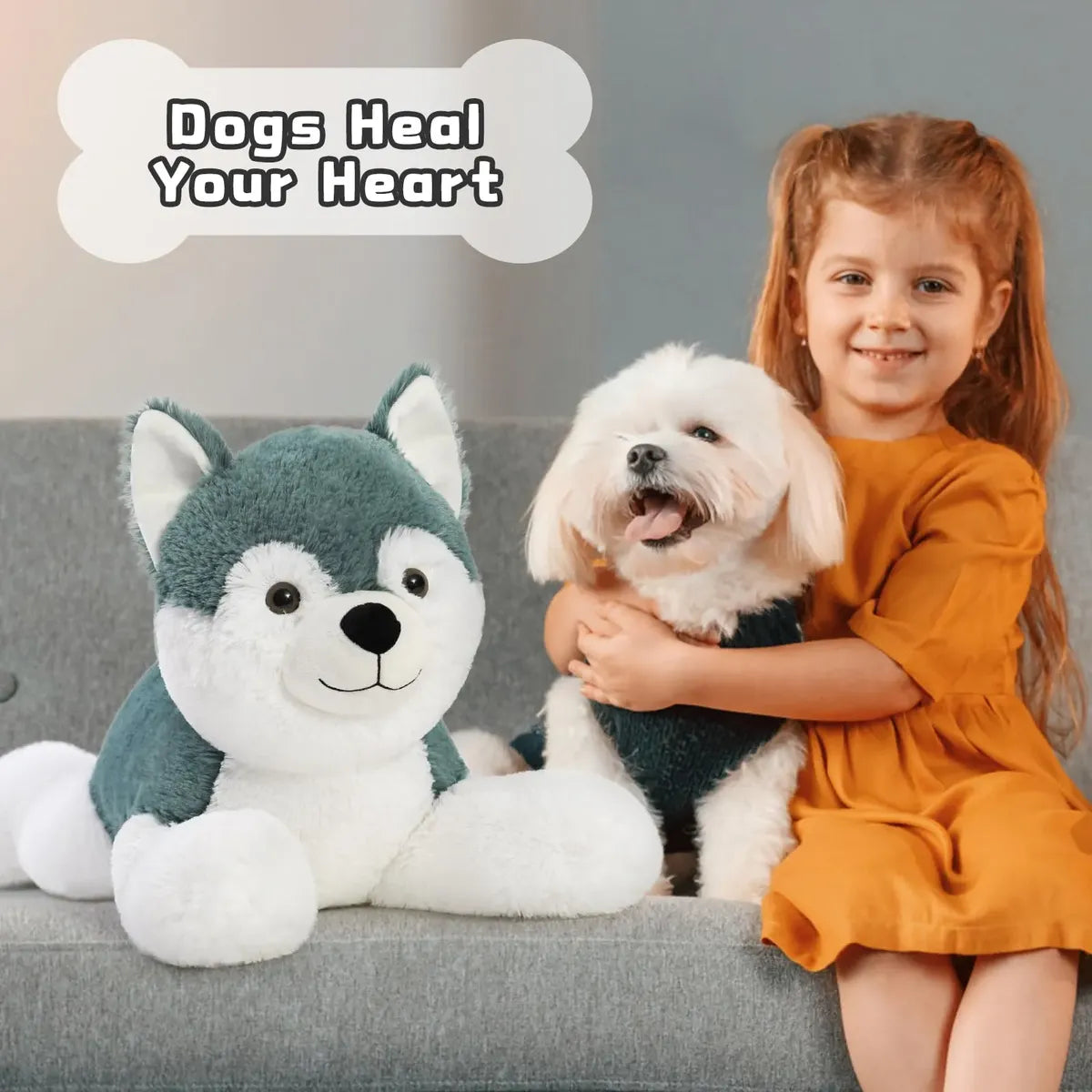 Peluche Husky MaoGoLan 28 cm | Perro de Felpa Suave | Juguete de Peluche