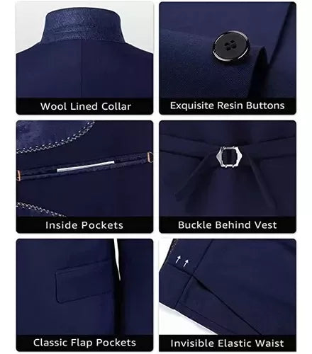 Traje Slim de tres piezas para hombre ideal Fiestas