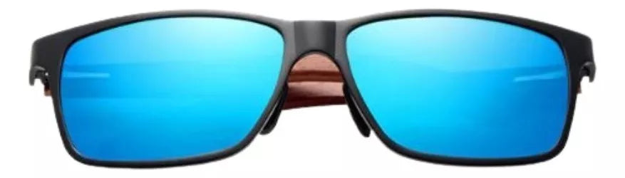 Anteojos de sol polarizados Kingseven B5507 armazón negro y lente azul