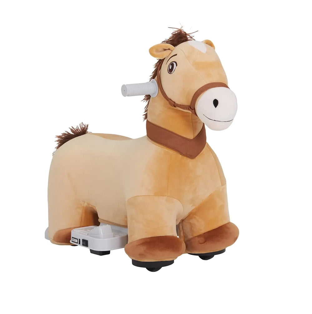 Qaba Caballito Eléctrico para Niños 6V con Música – Marrón