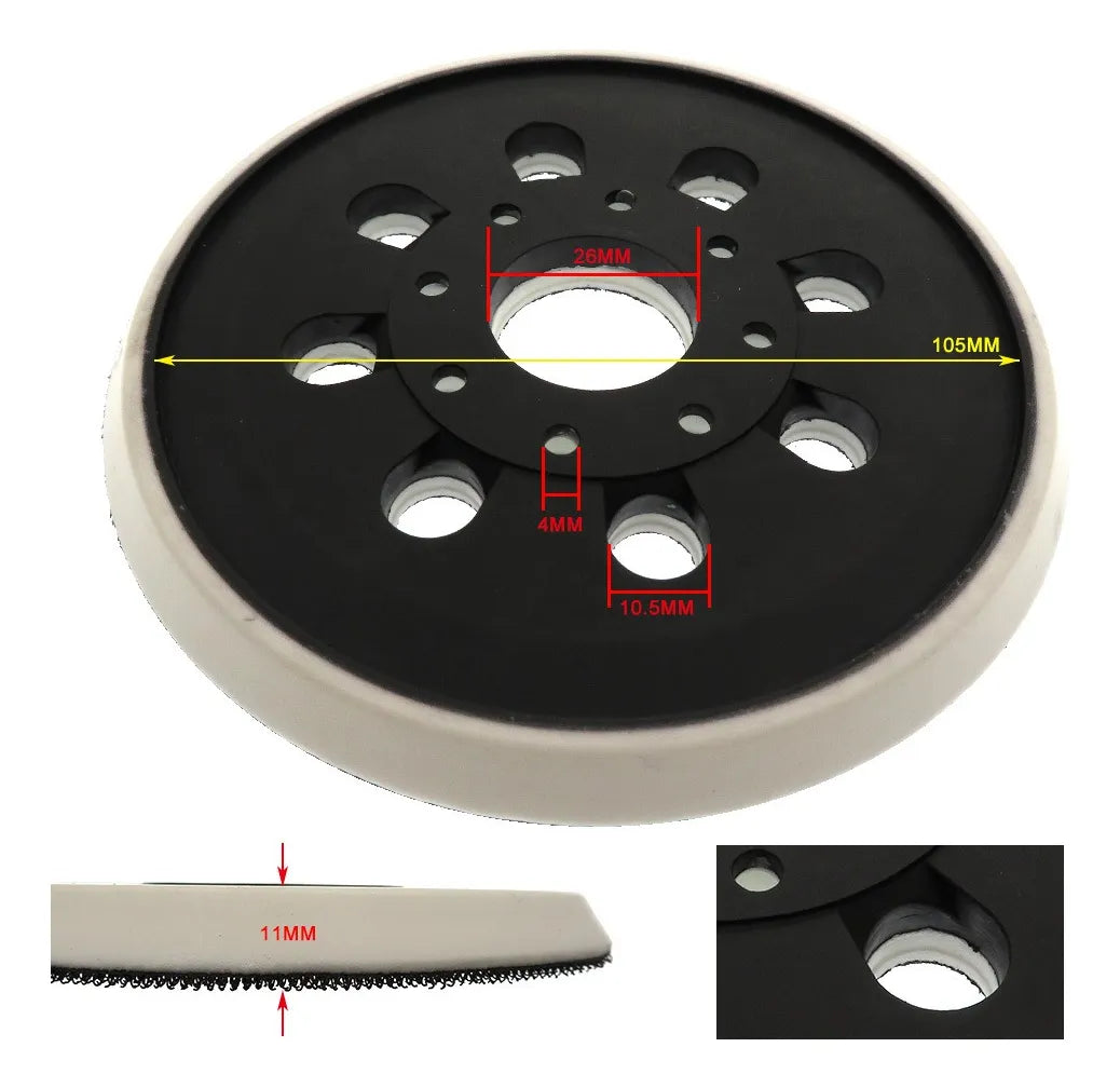 2 Plato Base Lijadora Velcro Compatible Para Bosch Gex125 Negro