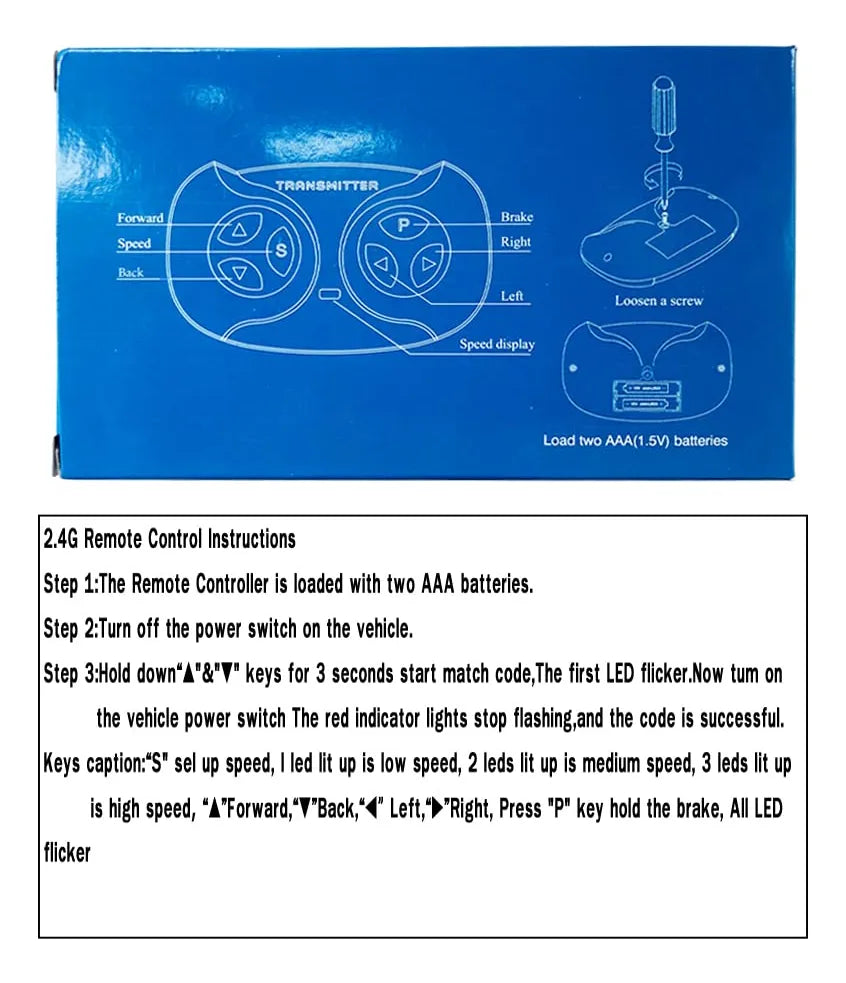 Control Remoto POLYNX JR1602FCC 2.4 GHz Bluetooth para Auto Eléctrico Infantil Power Wheels