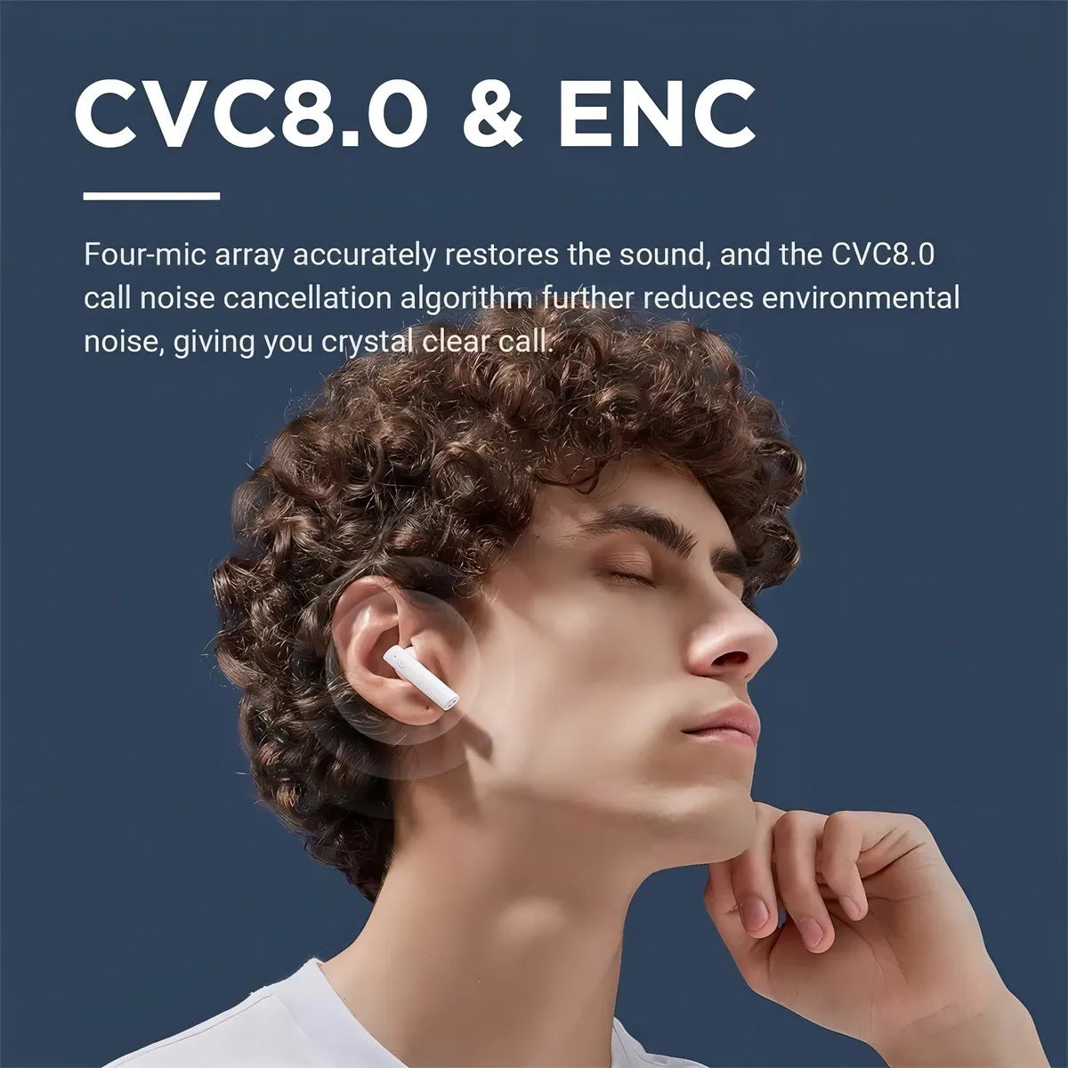 Auricular in-ear gamer inalámbrico Haylou T Series MoriPods blanco con luz LED