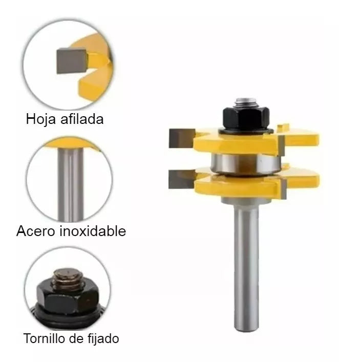 Fresas Madera Toma 1/4 Ensamble Kit 2pzs