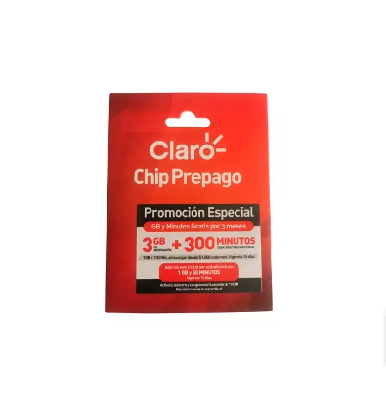 Chip Claro 50 Min + 1 Gb + Redes S.