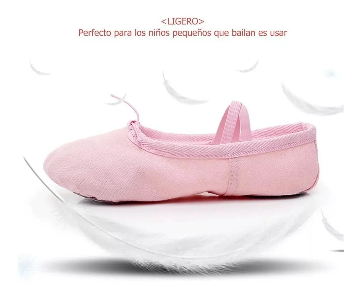 Zapatillas Media Punta Lona Y Gamuza Ballet Niña,yoga