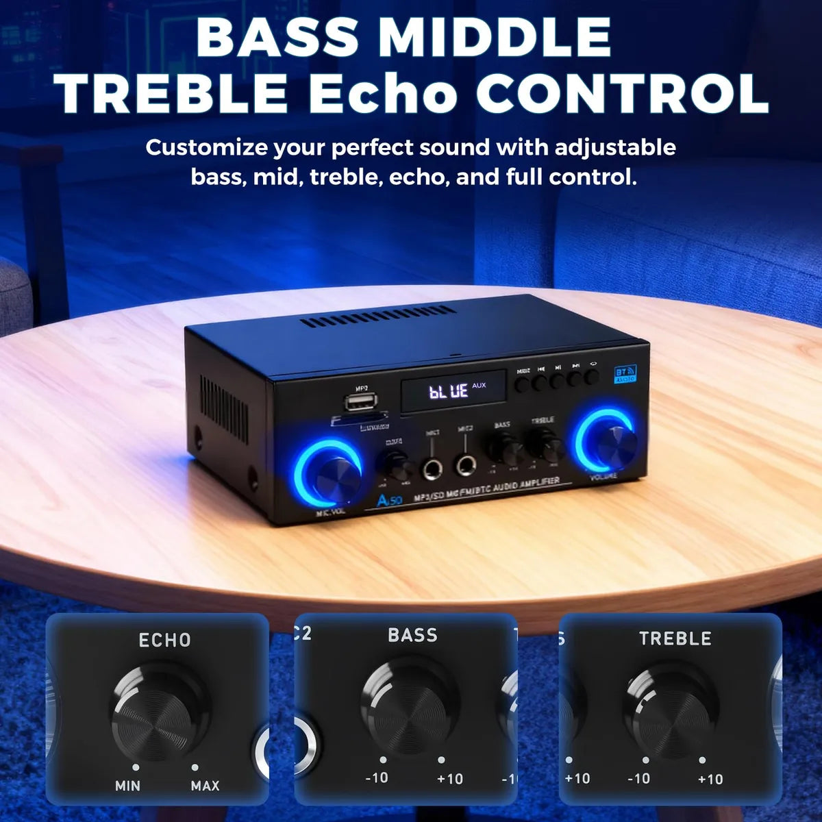 Amplificador De Audio Romicta Ak50 400w Bluetooth 5.0