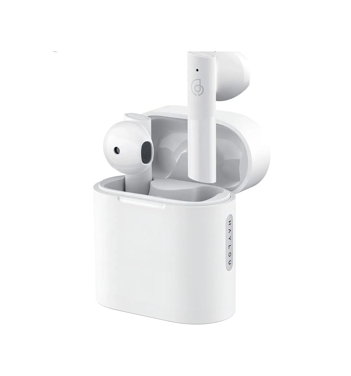 Auricular in-ear gamer inalámbrico Haylou T Series MoriPods blanco con luz LED