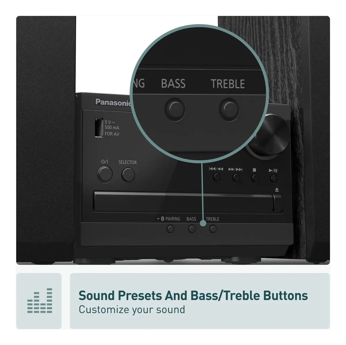 Panasonic SC-PM270PP-K – Sistema Estéreo Compacto 20W Bluetooth/CD/FM/USB 120V Open Box